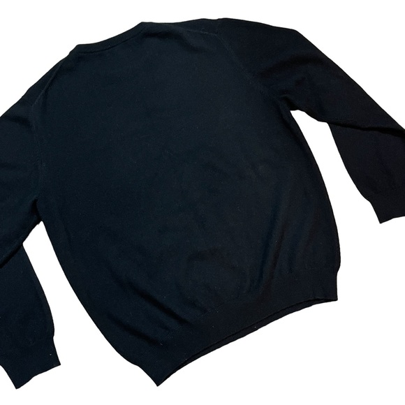 Men’s Uomo Bravo Cashmere Sweater Black Argyle Crew Neck Long Sleeve Pullover - Picture 6 of 11